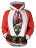 Santa Suit and Heart Print Christmas Pullover Hoodie