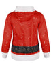 Santa Suit and Heart Print Christmas Pullover Hoodie