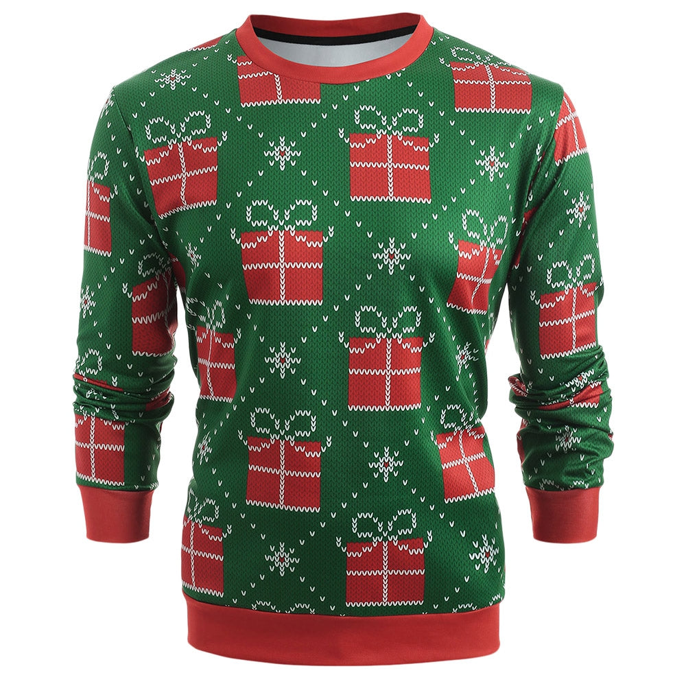 Christmas Gift Knitted Print Long Sleeve Sweatshirt