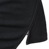 Zip Hem Round Neck Asymmetric T-shirt