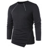 Zip Hem Round Neck Asymmetric T-shirt