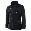 Stand Collar Flap Pockets Zip Up Coat