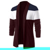 Color Blocking Open Front Casual Cardigan