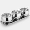 SSGP Kitchen Seasoning Box Household Set With Lid Seasoning Bottle Can 304 Stainless Steel Oil Salt Cans Seasoning Can Set