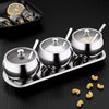 SSGP Kitchen Seasoning Box Household Set With Lid Seasoning Bottle Can 304 Stainless Steel Oil Salt Cans Seasoning Can Set