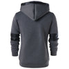 PU Leather Panel Button Embellished  Hoodie