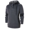 PU Leather Panel Button Embellished  Hoodie