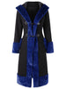 Single Breasted Hit Color Longline Hooded Coat