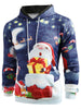 Night Santa Claus Gift Print Pullover Hoodie