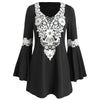 Crochet Front Flare Sleeve Short Dress