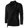 Heaps Collar Long Sleeve Asymmetric T-shirt