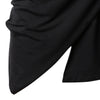 Heaps Collar Long Sleeve Asymmetric T-shirt
