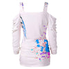 Halloween Cold Shoulder Blood Splatter T-Shirt