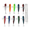 Outlife 10PCS Fishing Lures Hard ABS Popper Baits with Hooks and Box