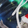 Looking Up Cat with Christmas Hat Print Casual Hoodie