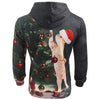 Christmas Tree Cat Print Drawstring Hoodie