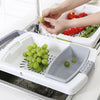 Plastic Cutting Board with Adjustable Multifunctional Drain Basket