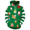 Christmas Santa Gift Print Pullover Hoodie