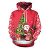 Christmas Santa Tree Print Pullover Hoodie