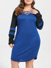 Plus Size Criss Cross Raglan Sleeve T-shirt Dress