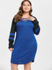 Plus Size Criss Cross Raglan Sleeve T-shirt Dress
