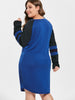 Plus Size Criss Cross Raglan Sleeve T-shirt Dress