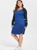 Plus Size Criss Cross Raglan Sleeve T-shirt Dress