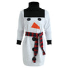 Funnel Neck Christmas Snowman Sweatshirt Dress