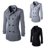 Fashion Men\'s Wool Coat Winter Trench Dust Coat Wind Outwear Overcoat Long Jacket