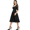 Lace Panel Ruched Bust Little Black Dress