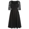 Lace Panel Ruched Bust Little Black Dress