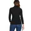Mesh Panel Long Sleeve Turtleneck T-shirt