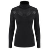Mesh Panel Long Sleeve Turtleneck T-shirt