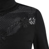 Mesh Panel Long Sleeve Turtleneck T-shirt