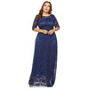 Round Neck Half Sleeve Lace Plus Size Women Maxi Dress