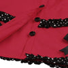 Vintage Buttons Flounced Pin Up Dress