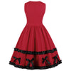 Vintage Buttons Flounced Pin Up Dress