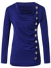 Cowl Neck Button Detail T-shirt