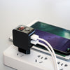 Universal Dual USB EU Plug Travel Power Adapter with LCD Display