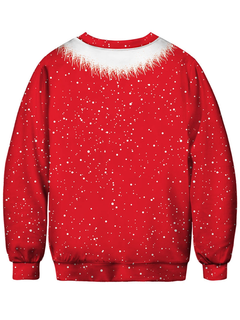 Crew Neck 3D Christmas Body Printed Sweatshirt