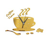 Coffee Cup Mirror Wall Clock Mute Clock Modern Home Decoration Wall Stickers Clock ZB053