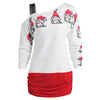 Open Shoulder Christmas Print Longline T Shirt