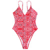 Spaghetti Strap Backless Padded Print Women Swimsuit