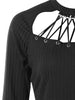 Criss Cross Keyhole Back Long Sleeve Knitwear