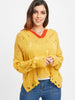 Drop Shoulder Distressed Hooded Sweater