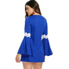 Crochet Front Flare Sleeve Short Dress