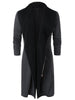 Shawl Collar Zip Up Longline Coat