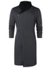Shawl Collar Zip Up Longline Coat