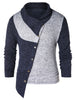 Asymmetric Panel Shawl Collar Sweater
