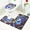 Ocean World Printed Toilet Mat Bathroom Anti-slip Carpet Set